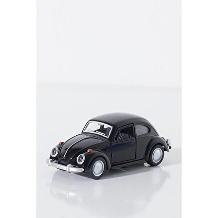 Siyah Metal Beetle Vosvos Nostaljik 12 Cm Araba Koleksiyon Dekor Çek Bırak Açılır Kapı Diecast