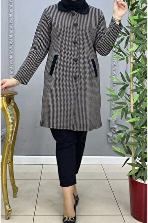 ÇELİK ÖRGÜ DÜĞMELİ YAKALI HIRKA