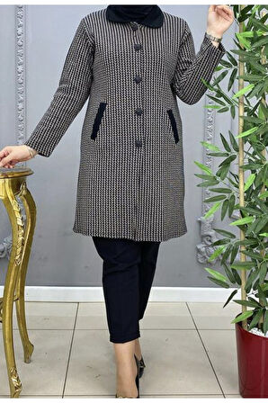 ÇELİK ÖRGÜ DÜĞMELİ YAKALI HIRKA