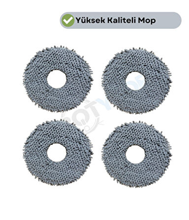 Roborock Saros Z70 Uyumlu 4 Adet Mikrofiber Mop Bez