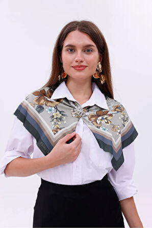 Zarif Yasemin Model Fular Bandana Şal Estascarf 70x70 Cm