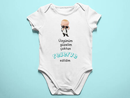 Çılgın Patron Temalı Rezerve Tasarımlı Eğlenceli Hediyelik Bebek Body Zıbın Giyimi