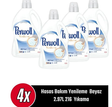 Perwoll Hasas Yenileme Beyaz 4x 2.97L 216 Yıkama