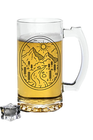 Manzara Baskılı Bira Bardağı - Bira Bardak