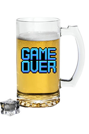 Game Over Baskılı Bira Bardağı - Oyun Bitti Baskılı Bira Bardağı