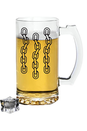 Zincir Baskılı Bira Bardağı - Bira Bardağı