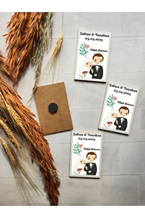 Kişiye Özel Magnet - Dikdörtgen Magnet - Ahşap Magnet ( 10 Adet )