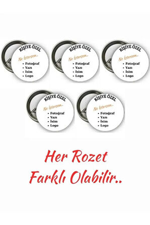 Kişiye Özel Rozet - 5 Adet Rozet - Farklı 5 Adet Rozet