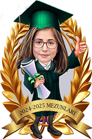 Kişiye Özel Mezuniyet Biblosu - Karikatür Mezuniyet Biblosu - Öğrenci Biblosu