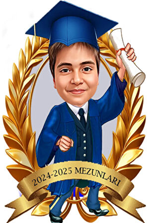 Kişiye Özel Mezuniyet Biblosu - Karikatür Mezuniyet Biblosu - Öğrenci Biblosu