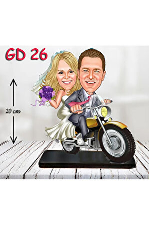 Kişiye Özel Ahşap Biblo - Gelin Damat Biblo 7 ( 3D Biblo )