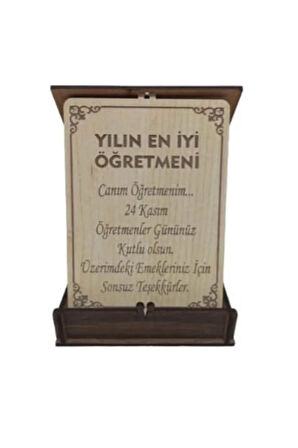 Öğretmenler Günü Hediyesi Ahşap Plaket