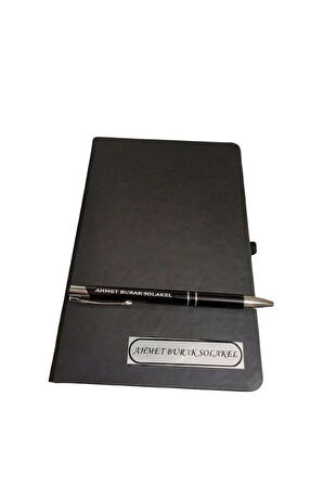 Kişiye Özel Tarihsiz Ajanda ve Tükenmez Kalem - İsim Yazılı Ajanda ve İsim Yazılı Kalem