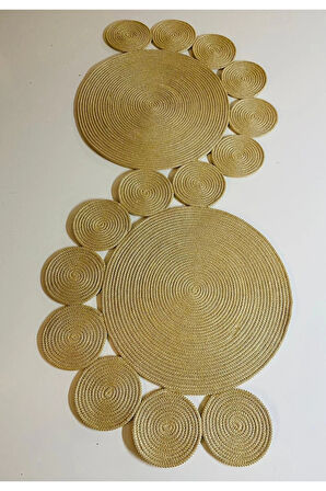 Şekilli Örme Hasır Halı - Şekilli Jüt Halı - S Model Hasır Halı - Şekilli Hasır Halı