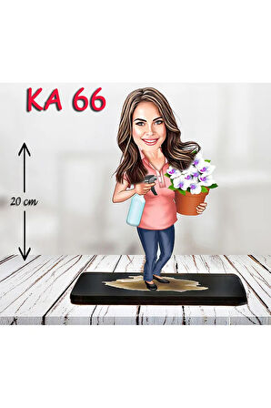 Kişiye Özel Ahşap Biblo - Kadın Karikatür Biblo - Kadın Biblo 16