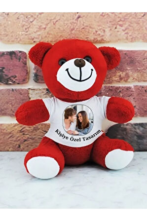 Kişiye Özel Peluş Ayıcık - Resimli Ayıcık - Sevgiliye Ayıcık - Kişiye Özel Ayıcık ( 25 Cm )