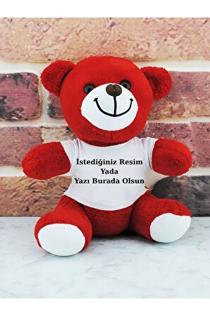 Kişiye Özel Peluş Ayıcık - Resimli Ayıcık - Sevgiliye Ayıcık - Kişiye Özel Ayıcık ( 25 Cm )
