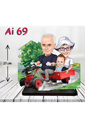 Kişiye Özel Ahşap Biblo - Aile Karikatür Biblo - 3 Kişilik Aile Biblo 20
