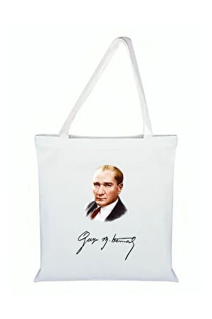 Atatürk Resimli Bez Çanta - Atatürklü Çanta