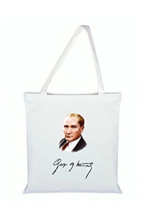 Atatürk Resimli Bez Çanta - Atatürklü Çanta