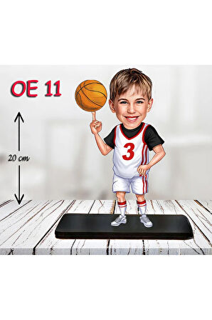 Kişiye Özel Ahşap Biblo - Erkek Çocuk Karikatür Biblo - Basketbolcu Biblo 2