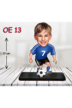 Kişiye Özel Ahşap Biblo - Erkek Çocuk Karikatür Biblo - Futbolcu Biblo 2