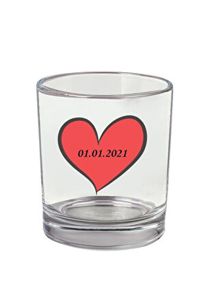 Tarih Yazılı Viski Bardağı - Tarihli Bardak - Kişiye Özel Viski Bardak