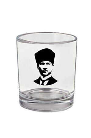 Atatürk Baskılı Viski Bardağı - Atatürklü Bardak