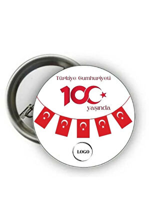 Cumhuriyetin 100. Yılı Rozet - Kişiye Özel 29 Ekim Rozeti ( 20 Adet )
