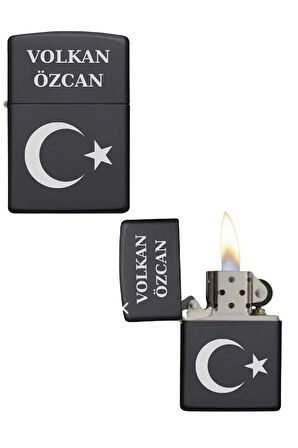 Kişiye Özel Ay Yıldızlı Metal Çakmak