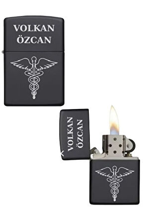 Kişiye Özel Sağlık Logolu Metal Çakmak