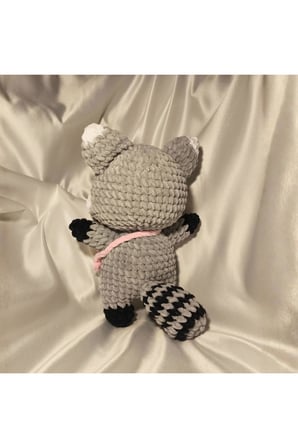 El Yapımı Tek Parça Tığ İşi Peluş: Rakun Amigurumi