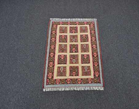 Zehra Abla Halı El Dokuma Otantik Pastel Naif İran Sine Yün Kilim 4893