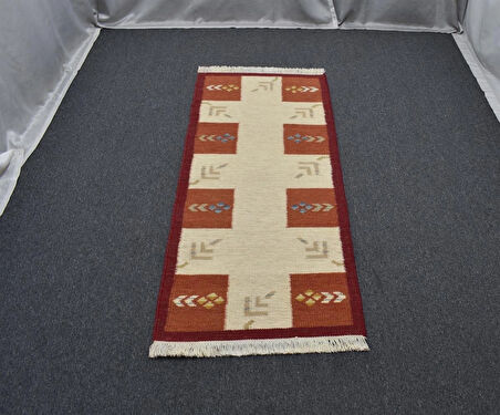 Zehra Abla Halı Yeni El Dokuma Modern Tarz Özel Tasarım Yolluk Yün Kilim 4952