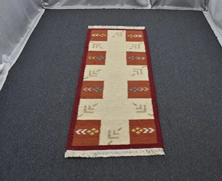 Zehra Abla Halı Yeni El Dokuma Modern Tarz Özel Tasarım Yolluk Yün Kilim 4952