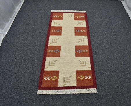 Zehra Abla Halı Yeni El Dokuma Modern Tarz Özel Tasarım Yolluk Yün Kilim 4952