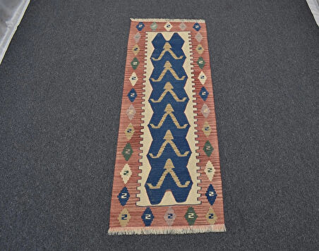 Zehra Abla Halı El Dokuma Otantik Batı Anadolu Mini Yolluk Yün Kilim 4953