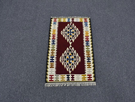 Yeni El Dokuma Enfes Benzersiz Hediyelik Yahyalı Yün Kilim 5560