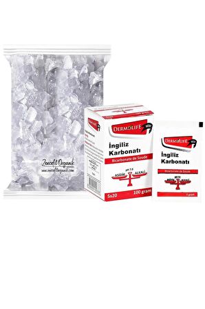 Halit Tuzu 1 Kg. + İngiliz Karbonatı 20 Stick (5 Grx20Ad= 100 Gr) Halit Tuz Saf Tuz İngiliz Karbonat