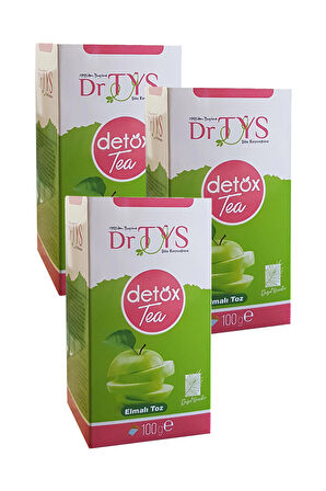 3 Kutu Dr Tys Detox Tea Elmalı Toz Çay 100 gr Elma Tozu Detoks Çayı