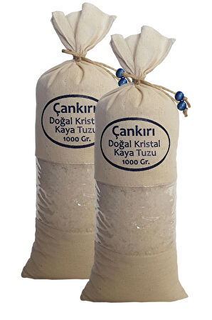 Çankırı Tuzu Bez Torbada İri Taneli Çankırı Tuz 2 x 1 kg