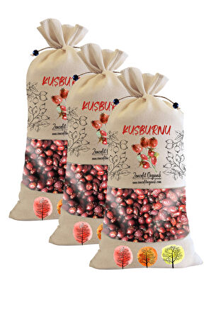 3 Adet Bez Torba Kuşburnu Kurusu 650 gr. X 3 Ad. Özel Yeni Mahsül Kurutulmuş Kuşburnu