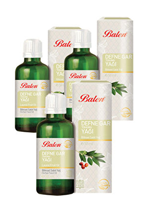 3 Kutu Balen Defne Gar Yağı 50 ML Defne Tohumu Yağı Defne Yağı