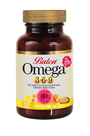 Balen Omega 3-6-9 Omega 3 6 9 100 Yumuşak Kapsül X 1585 mg Balık Yağı Omega 3 Yumuşak Kapsül