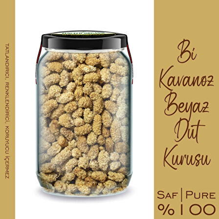 Beyaz Dut Kurusu Bi Kavanoz 660 cc. Cam Kavanozda Katkısız Dut Kurusu Pure Dried White Mulberry