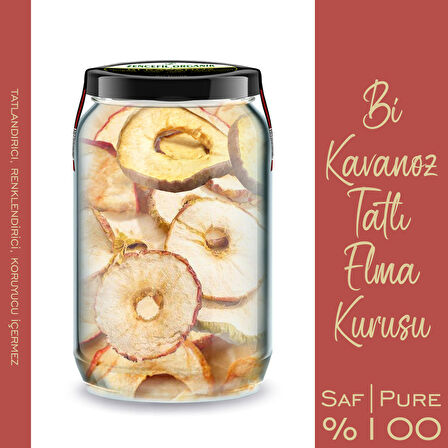 Elma Kurusu Kırmızı Tatlı Elma Bi Kavanoz 660 cc. Cam Kavanozda Saf Katkısız Kuru Elma Dried Apples