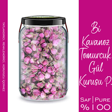 Tomurcuk Pembe Gül Kurusu Isparta Gülü Bi Kavanoz 660 cc. Cam Kavanozda Tomurcuk Gül Dried Rose Bud