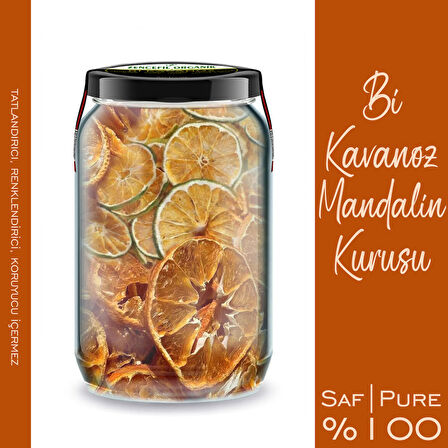 Mandalin Kurusu Bi Kavanoz 660 cc. Cam Kavanozda Saf Katkısız Kuru Mandalina Cipsi Dried Tangerine