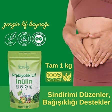 Fibrelle Prebiyotik Lif 1 Kg. Fibrelle Doğal Inülin Hindibağ