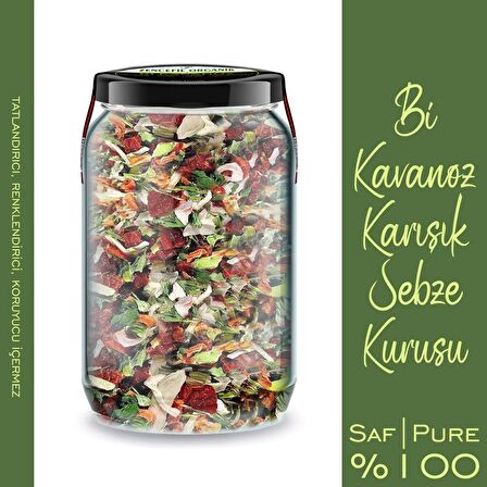 Karışık Sebze Kurusu Bi Kavanoz 660 cc. Cam Kavanozda Yemeklik Çorbalık Yerli Özel Kurutma Sebzeler